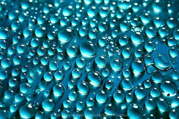 Small Turquoise Shiny Water Droplets Background