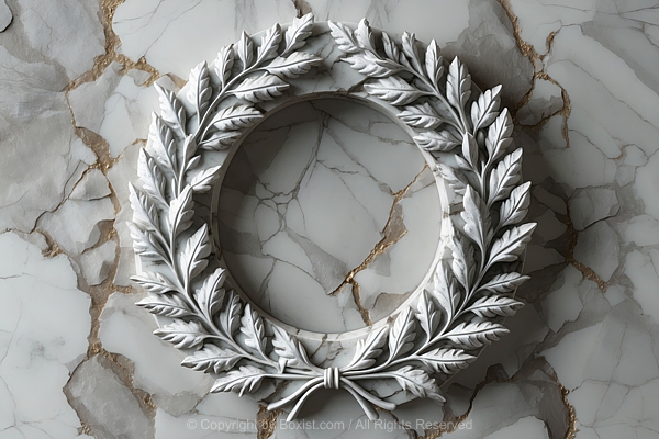 Engraved Laurel Wreath Made From Marble