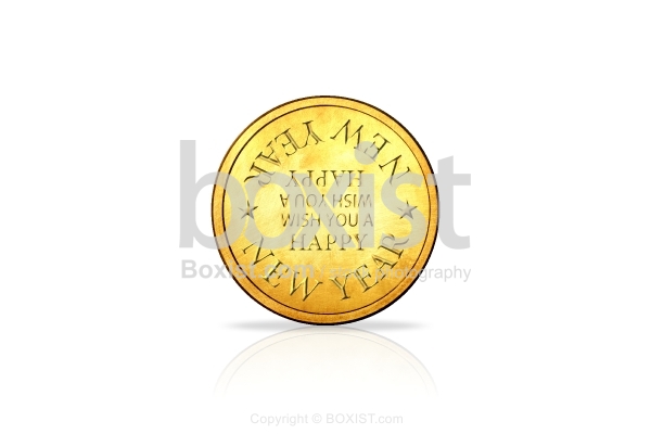 Happy New Year Golden Coin