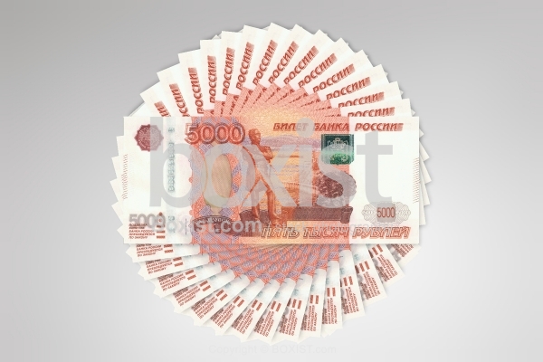 Money Circle Made With Russian Banknotes Cash