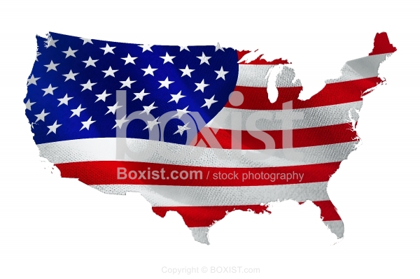 USA Map With Flag