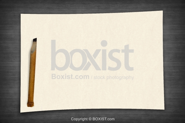 Bamboo Calligraphy Pen With Blank Paper