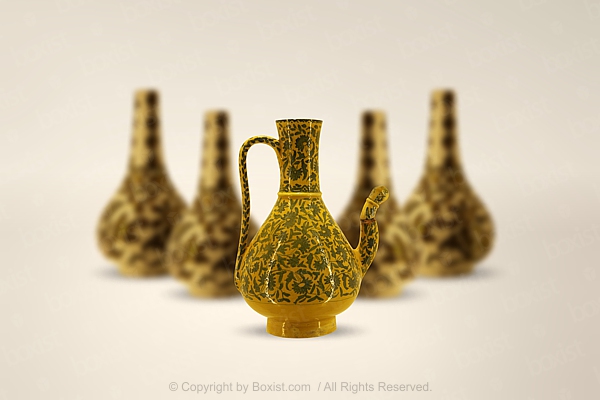 Ceramic Vases With Floral Patterns From The 13th Century