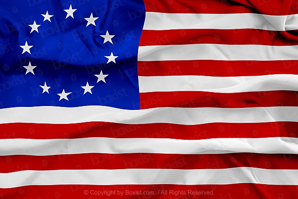 Betsy Ross Flag On Silk Background