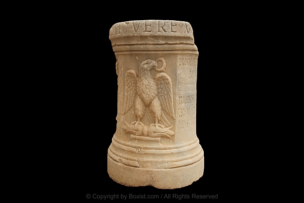 Marble Roman Column Showing The Sixth Roman Legion And Roman Eagle