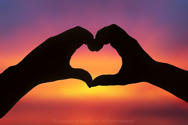 Silhouette Of Small Hands Heart Shape