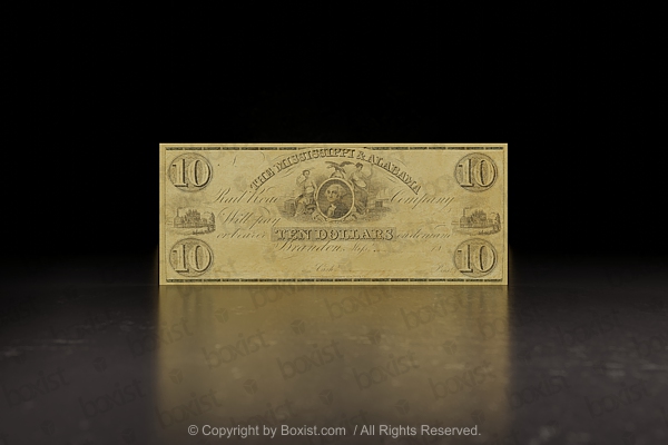 10 US Dollars Year 1837 Mississippi and Alabama