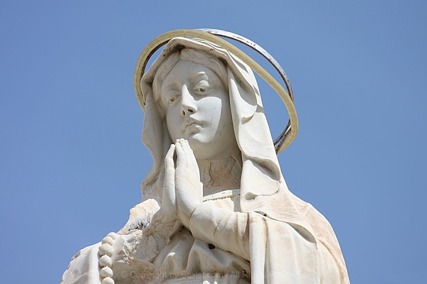 Virgin Mary Statue over Nativity Church Bethlehem