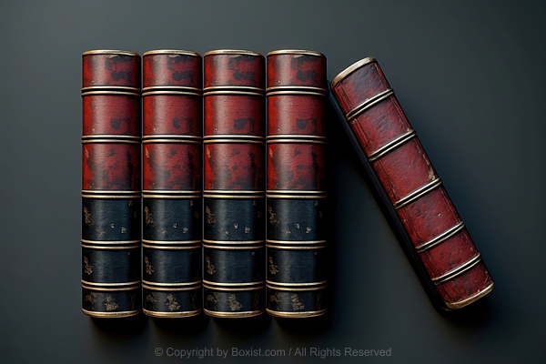 Old Books Arranged In Row Against Black Background